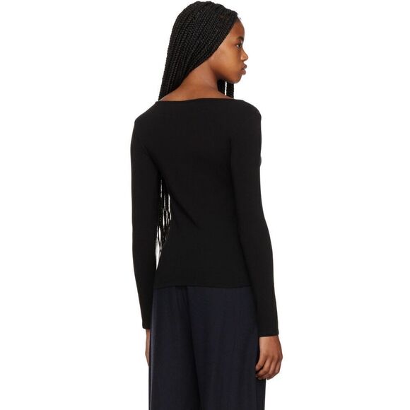 Vince Black Bouclé Wool-Blend Boat-Neck Sweater in Black NWT Size XXL - Picture 2 of 7